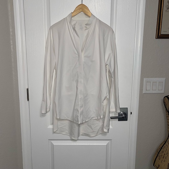 ADAY Something Borrowed Shirt Technical Silk Machine Wash UPF 50+ Wrinkle Free L - Picture 7 of 11